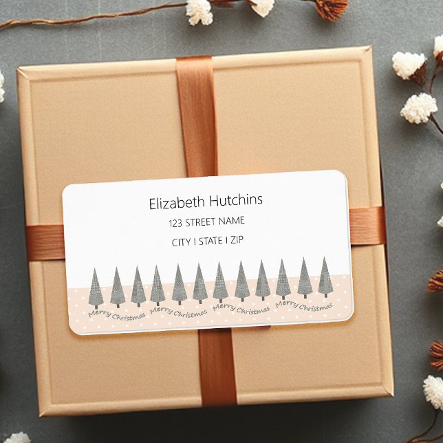 Hahnentrittmuster Frohe Weihnachten Moderne Adressaufkleber (Von Creator hochgeladen)