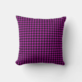 Hahnentrittmuster fuchsisch und schwarz reversibel kissen