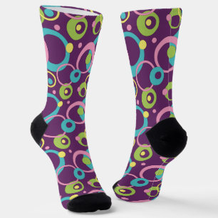 Hahnentrittmuster für Funky Lila Circles Socken