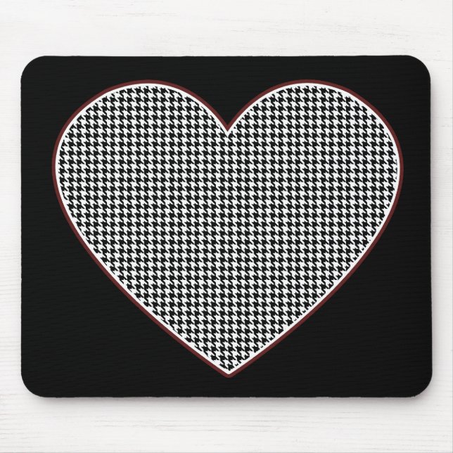 Hahnentrittmuster-Herz (Tuscaloosa, Alabama) Mousepad (Vorne)