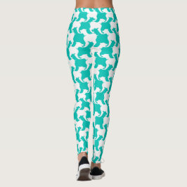 Hahnentrittmuster in Weiß und Aquarell Leggings