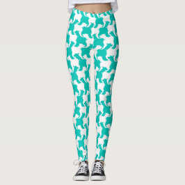 Hahnentrittmuster in Weiß und Aquarell Leggings