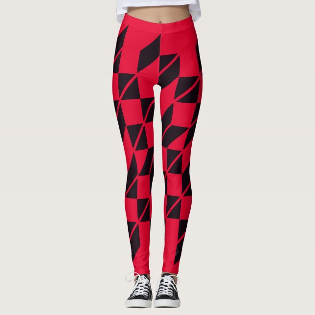 Hahnentrittmuster Karo Leggings (Vorderseite)
