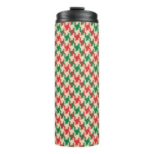 Hahnentrittmuster Karo Muster, Hunde Zahn Design. Thermosbecher