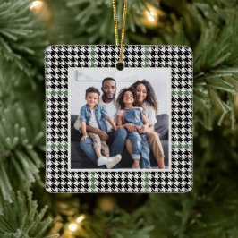 Hahnentrittmuster klassisch grün ein Foto personal Keramikornament