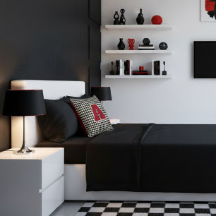 Hahnentrittmuster-Monogramm Kissen