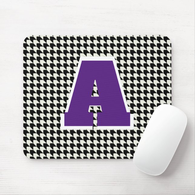 Hahnentrittmuster-Monogramm-Mauspad Mousepad (Mit Mouse)