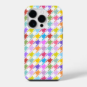 Hahnentrittmuster Multicolor+Weißmuster iPhone 14 Pro Hülle