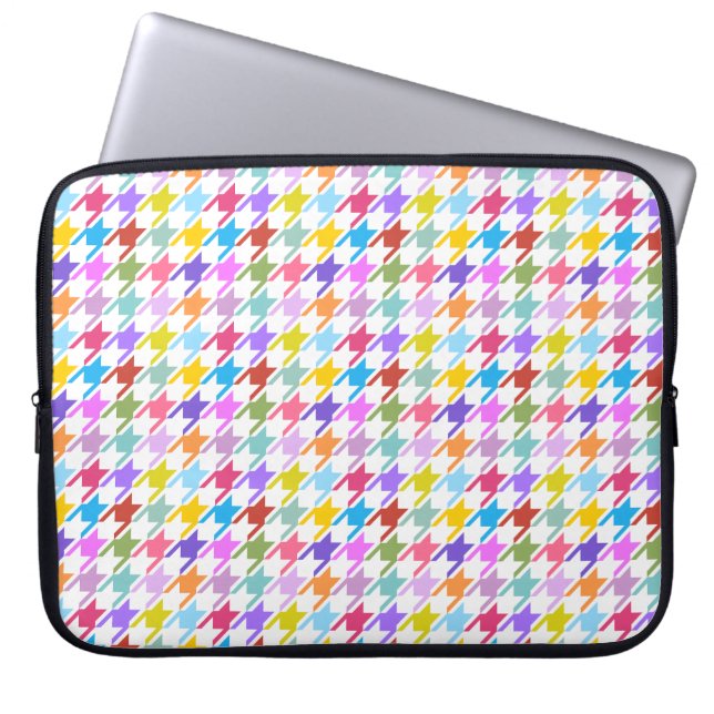 Hahnentrittmuster Multicolor+Weißmuster Laptopschutzhülle (Vorderseite)