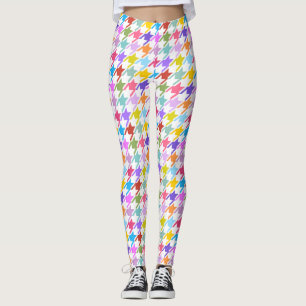 Hahnentrittmuster Multicolor+Weißmuster Leggings