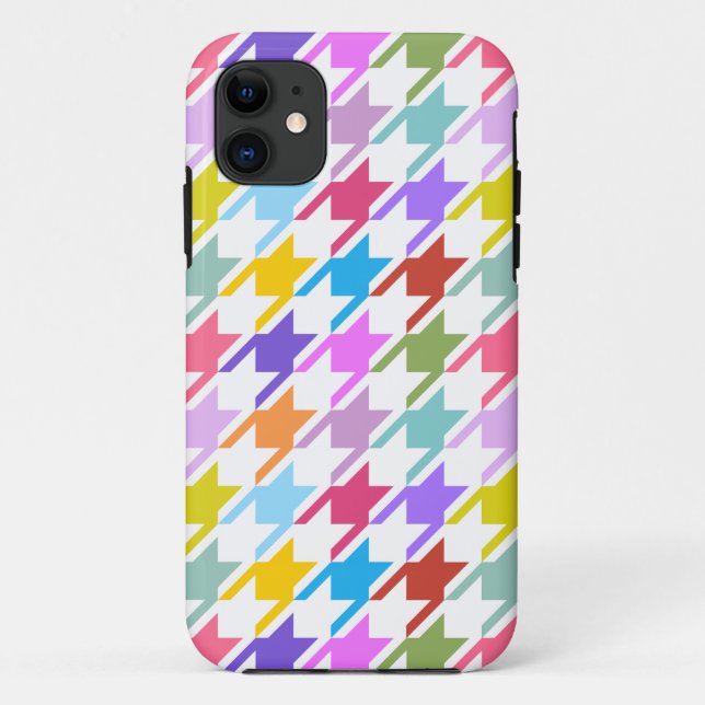 Hahnentrittmuster Multicolor+White Big Pattern Case-Mate iPhone Hülle (Rückseite)