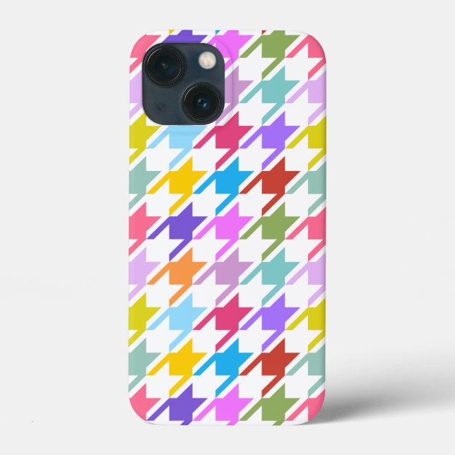 Hahnentrittmuster Multicolor+White Big Pattern Case-Mate iPhone Hülle (Rückseite)