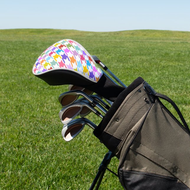 Hahnentrittmuster Multicolor+White Big Pattern Golf Headcover (In SItu)