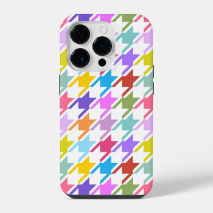 Hahnentrittmuster Multicolor+White Big Pattern iPhone 14 Pro Hülle