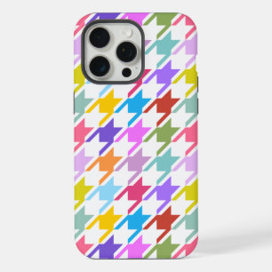 Hahnentrittmuster Multicolor+White Big Pattern iPhone 15 Pro Max Hülle