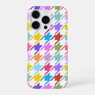 Hahnentrittmuster Multicolor+White Big Pattern iPhone 16 Pro Hülle