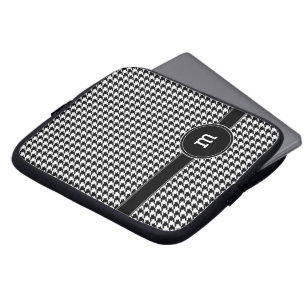 Hahnentrittmuster Muster mit Monogramm Laptopschutzhülle