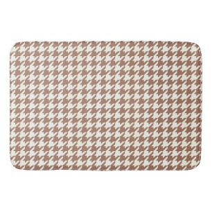 Hahnentrittmuster Muster Mocha Mousse und Weiß Badematte