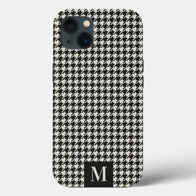 Hahnentrittmuster Muster Monogram iPhone Case (Rückseite)