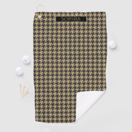 Hahnentrittmuster-Muster-Pale Taupe- Golfhandtuch