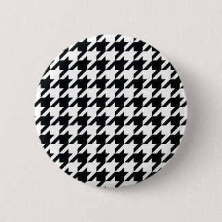 Hahnentrittmuster Muster Schwarz-weiß Button