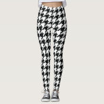 Hahnentrittmuster Muster Schwarz-weiß Leggings<br><div class="desc">Nahtloses klassisches Hahnentrittmuster in Schwarz und Weiß</div>