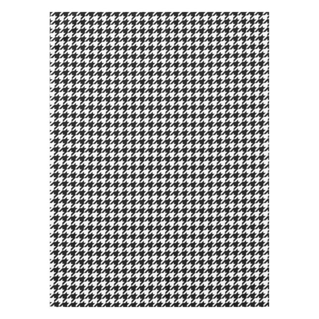 Hahnentrittmuster-Muster Schwarzweiss Tischdecke (Vorderseite)