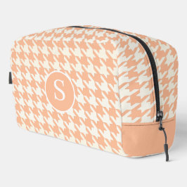Hahnentrittmuster Peach Fuzz & White Toilettenbeut Waschbeutel