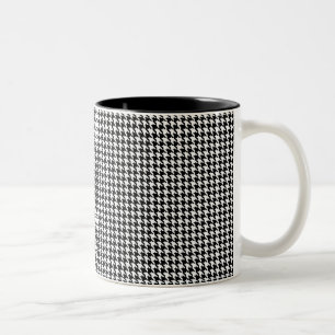 Hahnentrittmuster personalisiert zweifarbige tasse