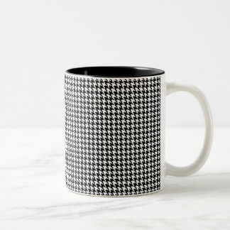 Hahnentrittmuster personalisiert zweifarbige tasse