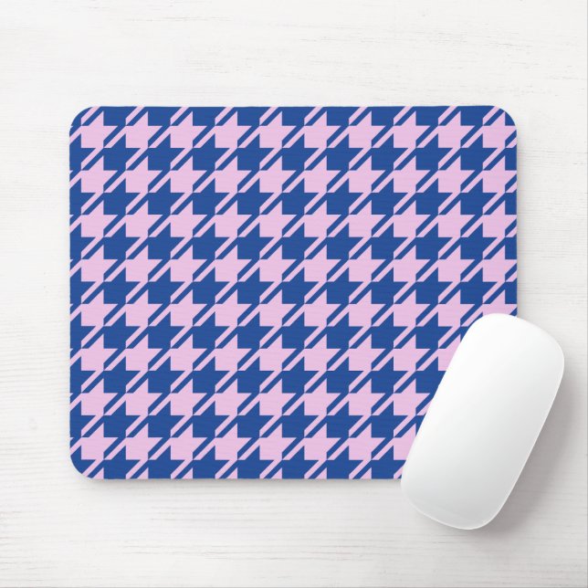 Hahnentrittmuster Rosa+Blau Muster Mousepad (Mit Mouse)