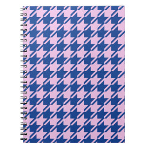 Hahnentrittmuster Rosa+Blau Muster Notizblock