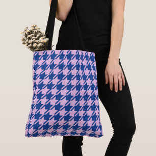 Hahnentrittmuster Rosa+Blau Muster Tasche