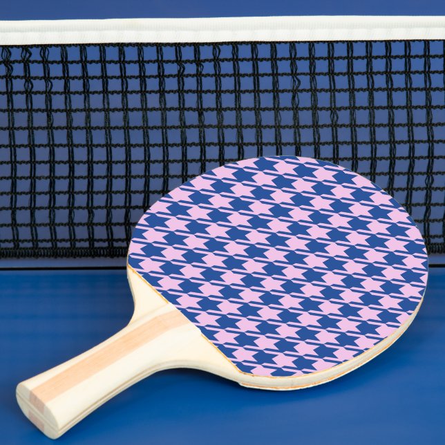Hahnentrittmuster Rosa+Blau Muster Tischtennis Schläger (InSitu)
