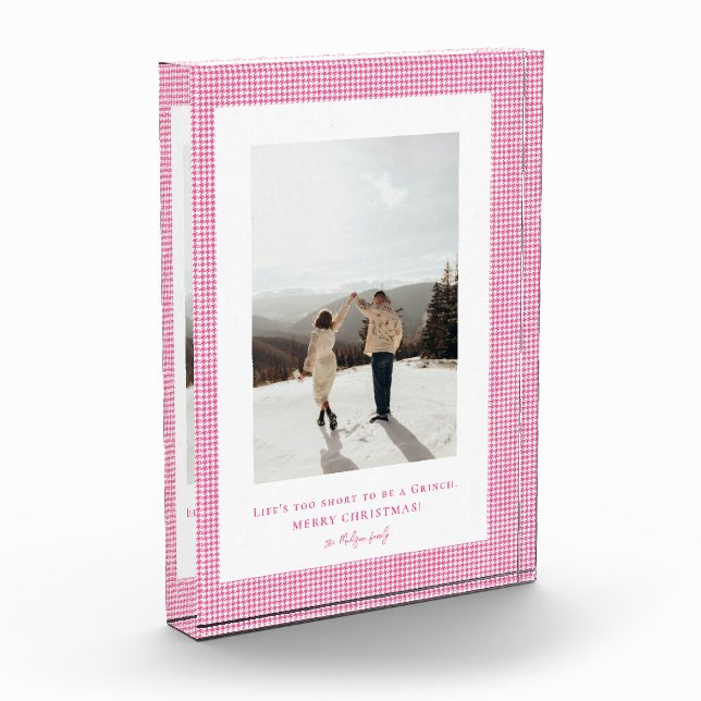 Hahnentrittmuster Rose Foto (Links)