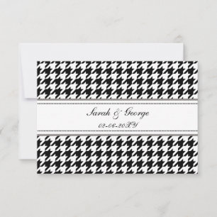 Hahnentrittmuster Schwarz-Weiß-Hochzeit rsvp 3,5 x