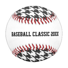 Hahnentrittmuster Sports Ball Classic Black Red Wh