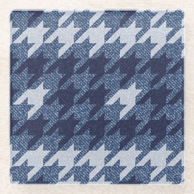 Hahnentrittmuster Tartan Jeans Hintergrunddesign Glasuntersetzer (Vorderseite)