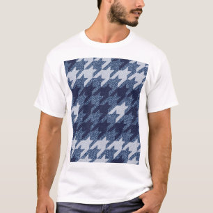 Hahnentrittmuster Tartan Jeans Hintergrunddesign T-Shirt