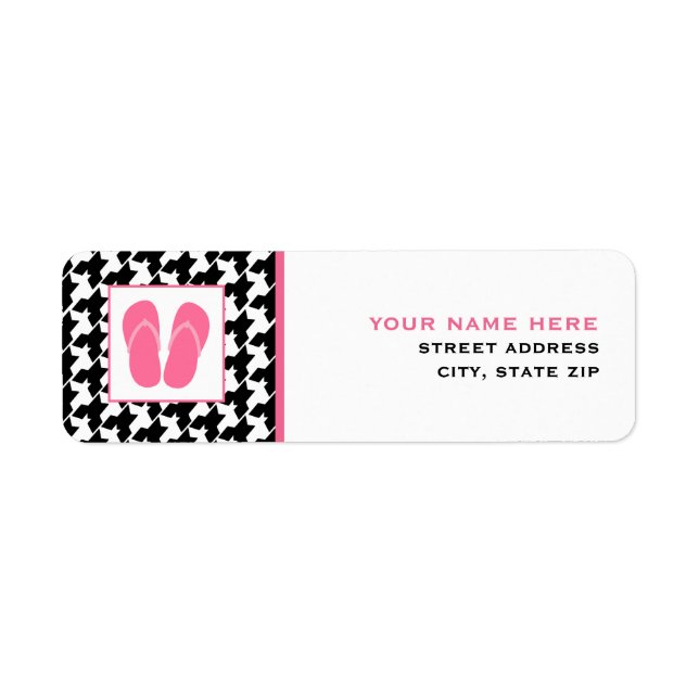 Hahnentrittmuster- und Rosa-Flip-Flops (Vorne)