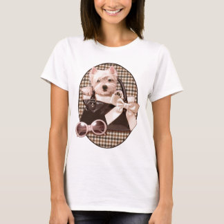 Hahnentrittmuster Westie Welpe T-Shirt