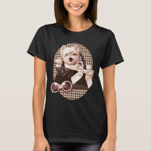 Hahnentrittmuster Westie Welpe T-Shirt