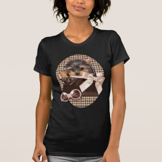 Hahnentrittmuster Yorkie Welpe T-Shirt