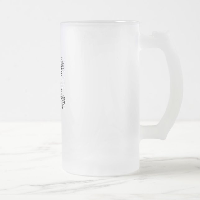 Hahnentrittmusterschädel Mattglas Bierglas (Rechts)