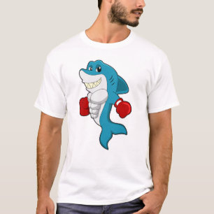 Hai als Boxer mit Boxhandschuhen T-Shirt