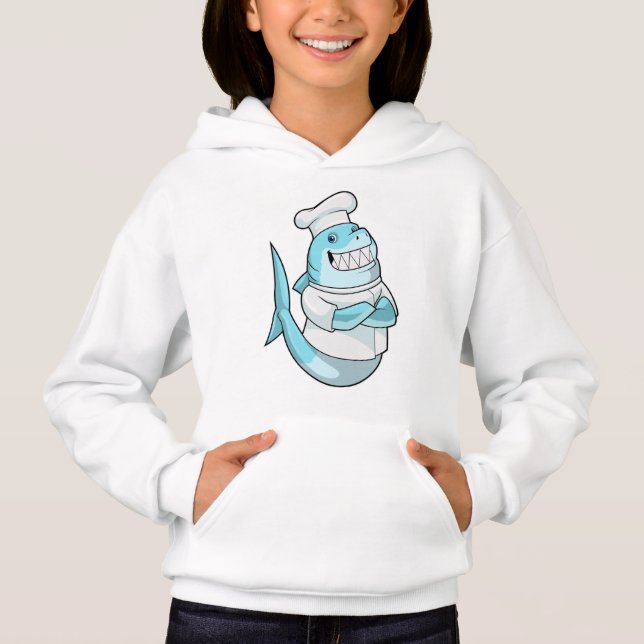 Hai als Koch mit Kochen Schürze Hoodie (Vorderseite)
