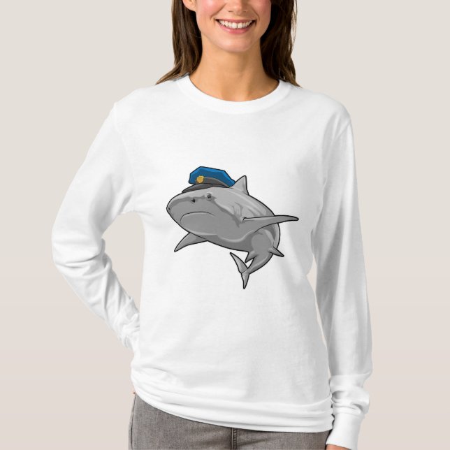 Hai als Polizeibeamte T-Shirt (Vorderseite)