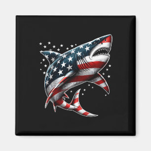 Hai American Flag Usa 4. Juli Lustige Jungen Magnet