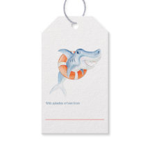 Hai Aquarell Babydusche mit Geschenkartikeln
