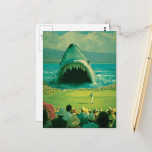 Hai auf dem Golfplatz Postkarte